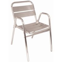 Bolero Aluminium Chairs Arched Arms (Pack 4)